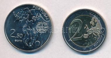 Vegyes: Portugália 2010. 2 1/2E Cu-Ni "Labdarúgó VB Dél-Afrika" + Szlovénia 2010. 2E "...