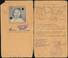 1944 Fényképes igazolvány téglagyárban dolgozó zsidó személy részére, sérült + sárga csillaggal /
1...