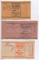 1942. bankjegy kötegelő 20 Pengős bankjegyekhez + 1945. 2xklf bankjegy kötegelő 100 Pengős és 1000 Pengős bankjegyekhez