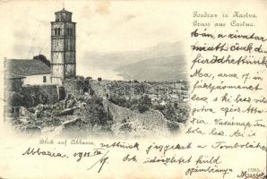 Kastav, Castua; Blick auf Abbazia / látkép Abbazia felé, templom. Edgar Schmidt / view to Abbazia, church (kopott sarkak / worn corners)