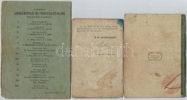 3db-os betétkönyv tétel, benne: "Ercsi és Vidéke Takarékpénztára", "Magyar Királyi Po...