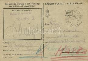 1944 Húsvéti üdvözlet! Tábori Postai Levelezőlap / WWII Hungarian military field post, Easter greeti...