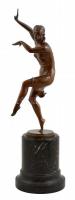 Lux Elek (1884-1941): Art deco táncosnő. Bronz, jelzett, márvány talapzaton, m: 32 (45) cm