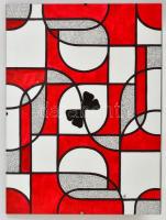 Kun Sarolta (1990- ): Dymetrium. Akvarell-tus, papír, jelzett, üvegezett keretben, 40×30 cm