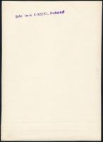 cca 1932 Kinszki Imre (1901-1945) budapesti fotóművész cím nélküli, pecséttel jelzett, vintage fotóm...