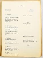 1980 A hátvéd halála és feltámadása c. film technikai forgatókönyve. 120p gépirat