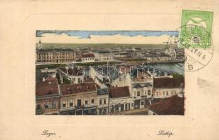 Lugos, Lugoj; látkép, híd. W. L. Bp. 6748. Szidon József kiadása / general view, bridge. TCV card (EK)
