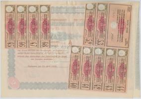 Budapest 1926. "Belvárosi Takarékpénztár Részvénytársaság" öt részvénye egyben 250P-ről (2...