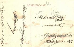 Nagykároly, Carei; Református templom, utcakép. W. L. 1895. / church, street view (Rb)