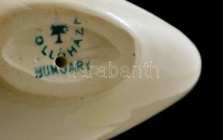Hollóházi porcelán hattyú, jelzett, hibátlan, 7,5x8,5 cm