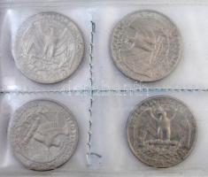 Amerikai Egyesült Államok ~1965-2000. Albumnyi vegyes fémpénz T:vegyes USA ~1965-2000. Various metal coins in album C:mixed