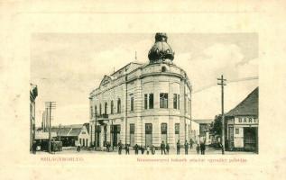 Szilágysomlyó, Simleu Silvaniei; Kraszna megyei Takarékpénztár Egyesület palotája, üzlet. W. L. Bp. 7118. / Crasna County savings bank palace, shop (fl)