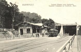 Budapest XII. Zugliget, villamos vasút végállomás szakadás / tear)