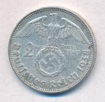 Német Harmadik Birodalom 1938E 2M Ag "Hindenburg" T:2 
German Third Reich 1938E 2 Mark Ag...