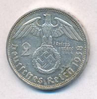Német Harmadik Birodalom 1938G 2M Ag "Hindenburg" T:2 
German Third Reich 1938G 2 Mark Ag...