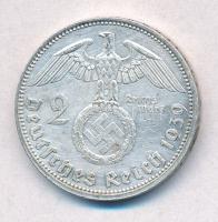 Német Harmadik Birodalom 1939A 2M Ag "Hindenburg" T:1-,2  
German Third Reich 1939A 2 Mar...