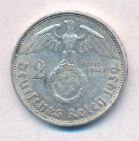 Német Harmadik Birodalom 1939B 2M Ag "Hindenburg" T:2  
German Third Reich 1939B 2 Mark A...