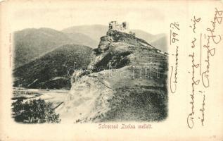 1899 Sztrecsnó, Sztrecsény, Strecno; Vágvölgy. Várrom Zsolna mellett. Gansel Lipót kiadása / Das Waagthal / Povazie / castle ruins near Zilina (kopott sarkak / worn corners)