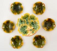 Schütz Cilli 6 db leveles tálka, mázas kerámia jelzett, egyiken kis lepattanással, 16×16 cm (6×), + ...