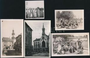 cca 1930 Sopron, Lővér fürdő, 5 db fotó, 5,5x5,5 és 11,5x8 cm