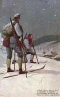 A Szent István Társulat háborús képeskártyáinak karácsonyi sorozata / WWI Hungarian military Christmas art postcard (EK)