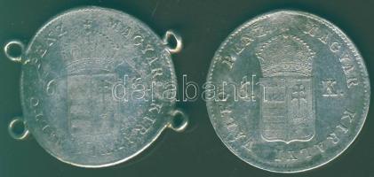 1849.N.B 6kr Ag(2x) T:fülekkel ill. fülnyommal