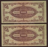 1945. 1000P bélyeggel(2x) egymásutáni sorszámokkal T:I- pici sarokhajlás