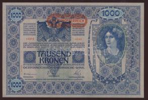 1902. 1000K mindkét oldal német nyelvű(Osztrák-Magyar Bank) II. kiadás(Auflage) piros "Deutschösterreich" fny-sal(2x) egymásutáni sorszámokkal T:I