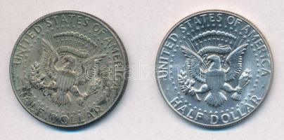 Amerikai Egyesült Államok 1968D-1969D. 1/2$ Ag "Kennedy" (2x) T:2,1- patina
USA 1968D-196...