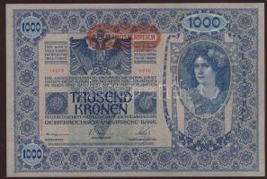1902. 1000K mindkét oldal német nyelvű(Osztrák-Magyar Bank) II. kiadás(Auflage) piros "Deutschö...