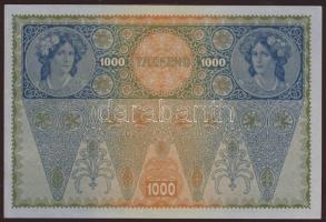 1902. 1000K mindkét oldal német nyelvű(Osztrák-Magyar Bank) II. kiadás(Auflage) piros "Deutschö...