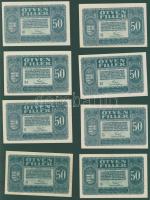 1920. 50f (11x) mind klf számmal benne színárnyalatok, lemezhibákkal, ferdén vágottak  T:I