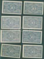 1920. 50f (11x) mind klf számmal benne színárnyalatok, lemezhibákkal, ferdén vágottak  T:I