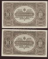 1920. 10K (2x) egymásutáni sorszámokkal T:I