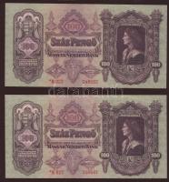 1930. 100P "*"-gal(2x) egymásutáni sorszámokkal T:I