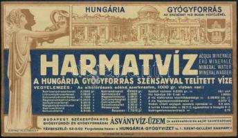 Hungária Gyógyforrás Harmatvíz italcímke