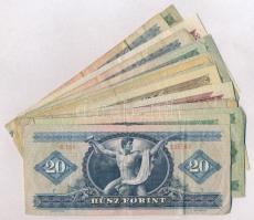 20db-os vegyes magyar forint bankjegy tétel T:III,III-,IV