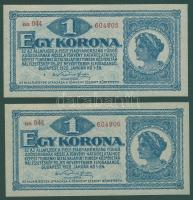 1920. 1K(2x) egymásutáni sorszámokkal T:I