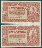 1920. 2K(2x) "*"-gal egymásutáni sorszámokkal T:I