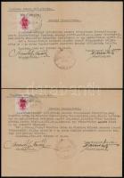 1944 Ópalánka, Ópalánka község elöljárósága által kiállított községi bizonyítvány házastársi kapcsolatról, 2 db