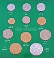 1995. 10f-200Ft (11xklf) forgalmi sor dísztokban, benne 200Ft Ag "Deák", "Magyarorszá...