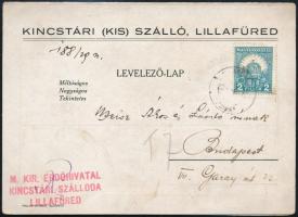 cca 1920 Lillafüred, Kincstári (Kis) Szálló képes ismertetője