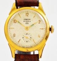 Pobeda szovjet karóra, bőr szíjjal, működik