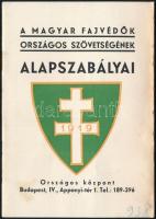 1938 Bp., A Magyar Fajvédők Országos Szövetségének alapszabályai, 23p