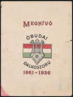 1936 Bp., Meghívó az "Óbudai Dalkoszorú" farsangi báljára, foltos