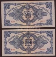 1945. 500P(2x) egymásutáni sorszámokkal T:I