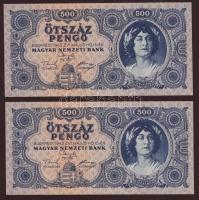 1945. 500P(2x) egymásutáni sorszámokkal T:I