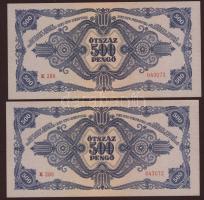 1945. 500P(2x) egymásutáni sorszámokkal T:I