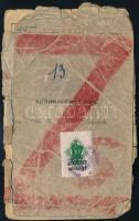 1943 Bp., Munkaszolgálatos igazolványi lap, megviselt állapotban