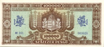 1945. 100000P világosabb hátoldali színárnyalattal T:I